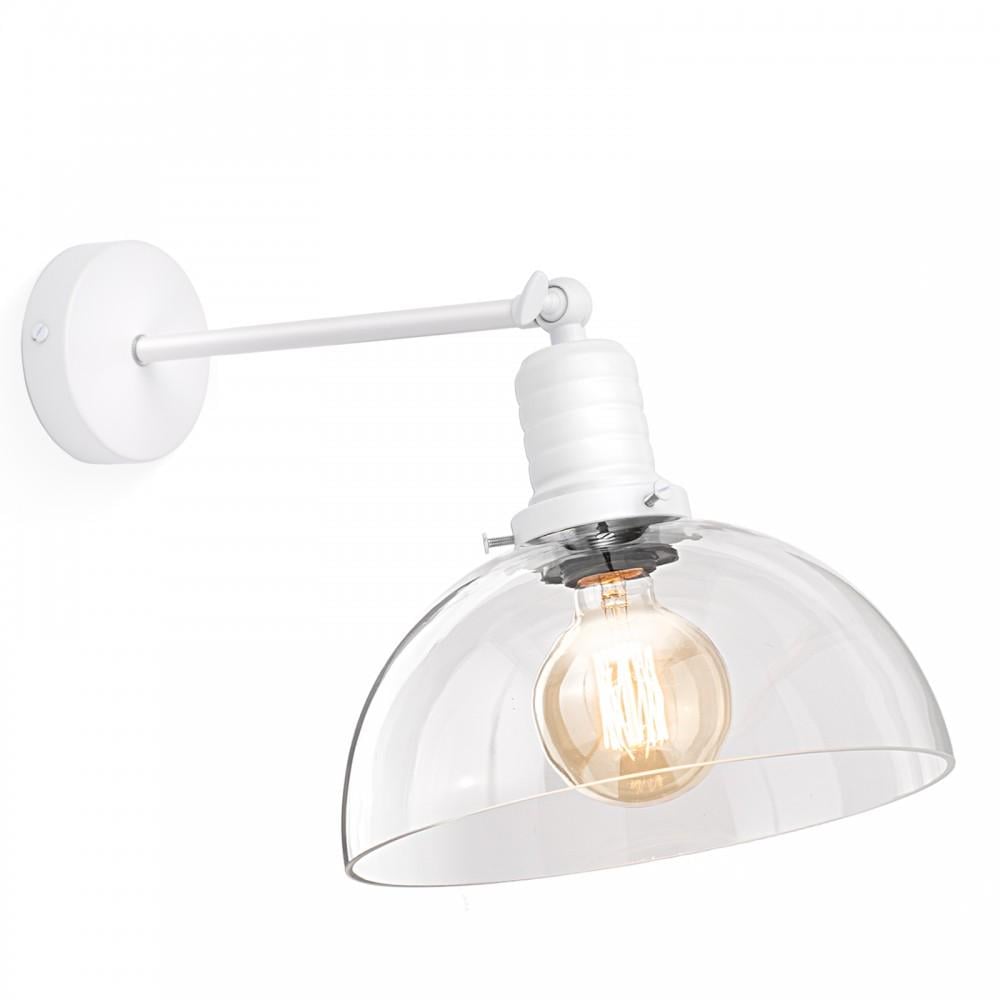 Настенный светильник Ретро из прозрачного стекла Hemisphere Clear Jazz Collection White (WL-JC0004/White)