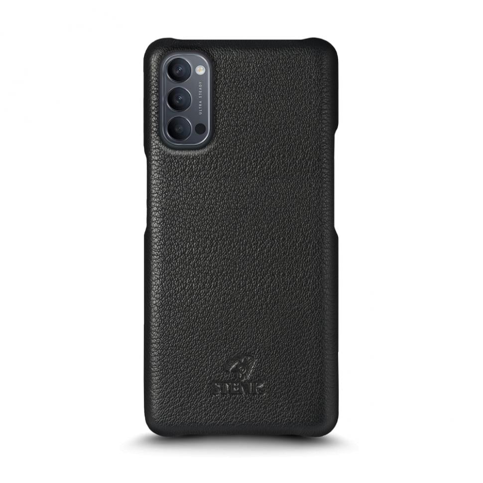 Кожаная накладка Stenk Cover для OPPO Reno4 5G Черный (69381)