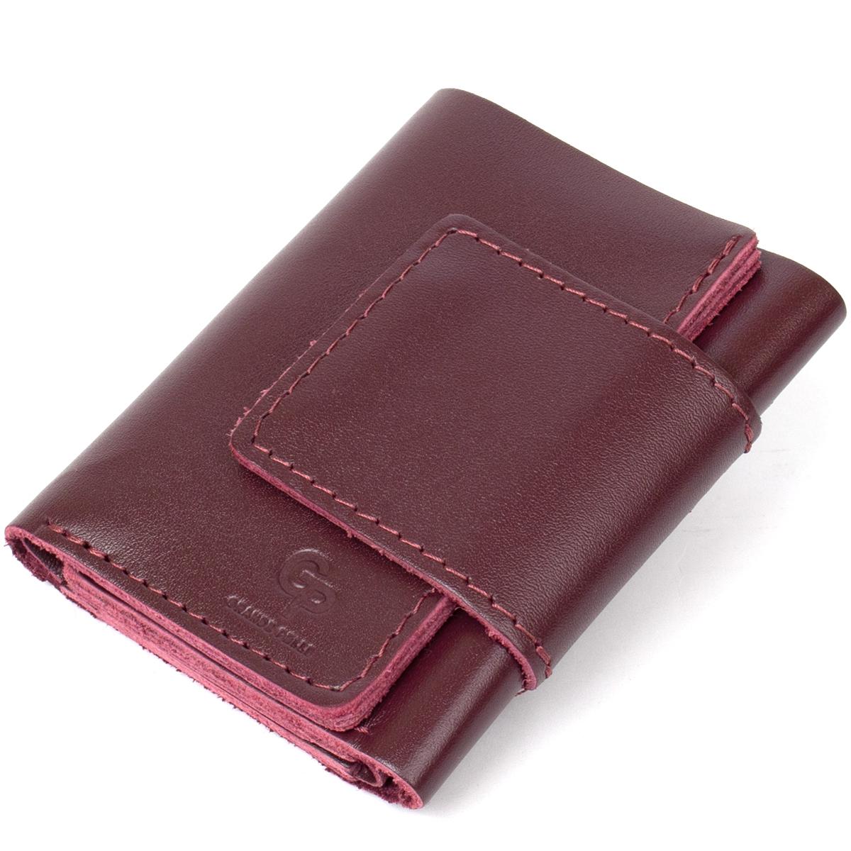 Портмоне GRANDE PELLE 11456 из натуральной кожи Бордовый
