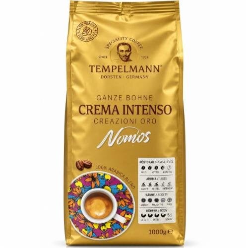 Кава в зернах Tempelmann Nomos Crema Intenso 100% Arabica 1 кг (06813)
