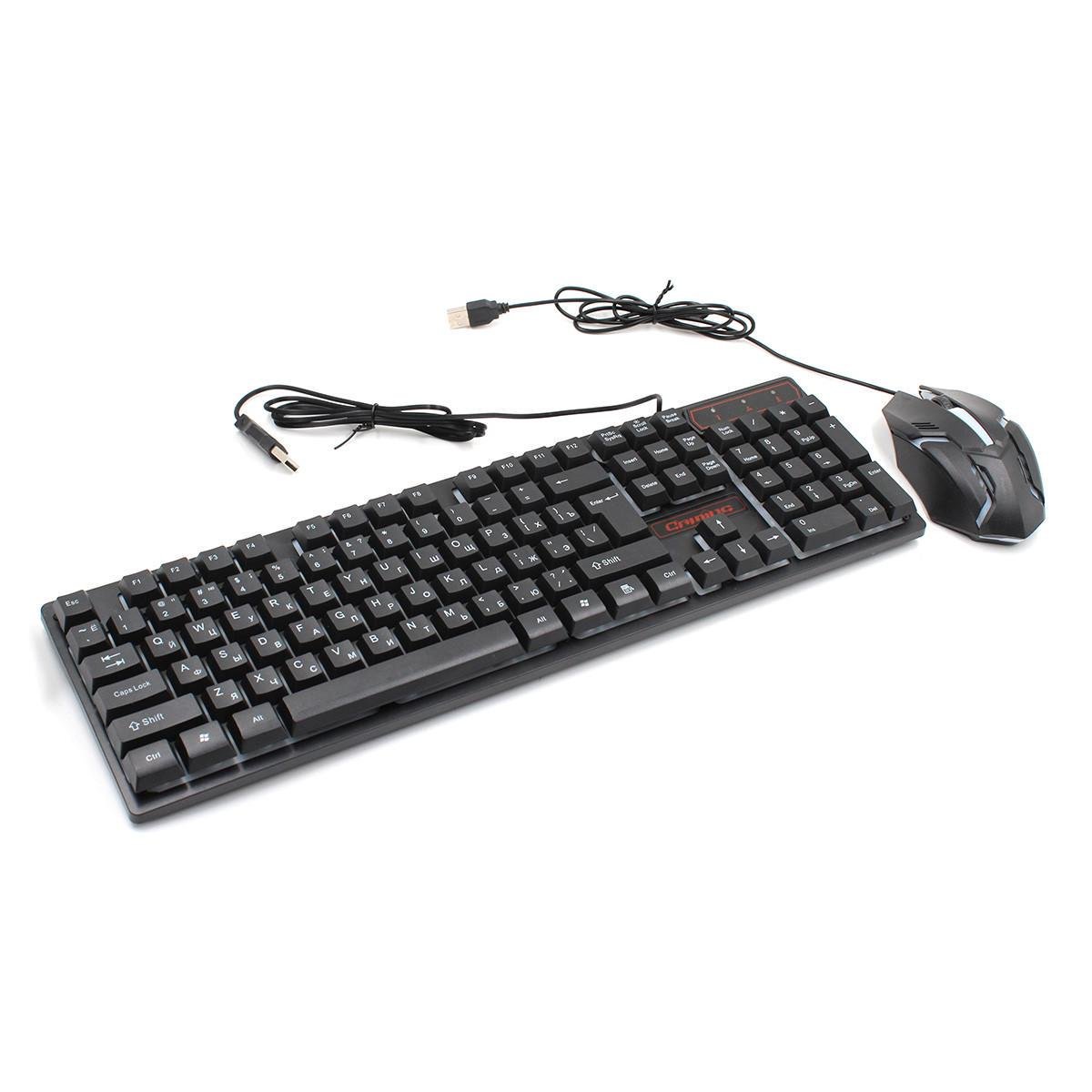 Игровая клавиатура и мышка KEYBOARD KR-6300 с подсветкой