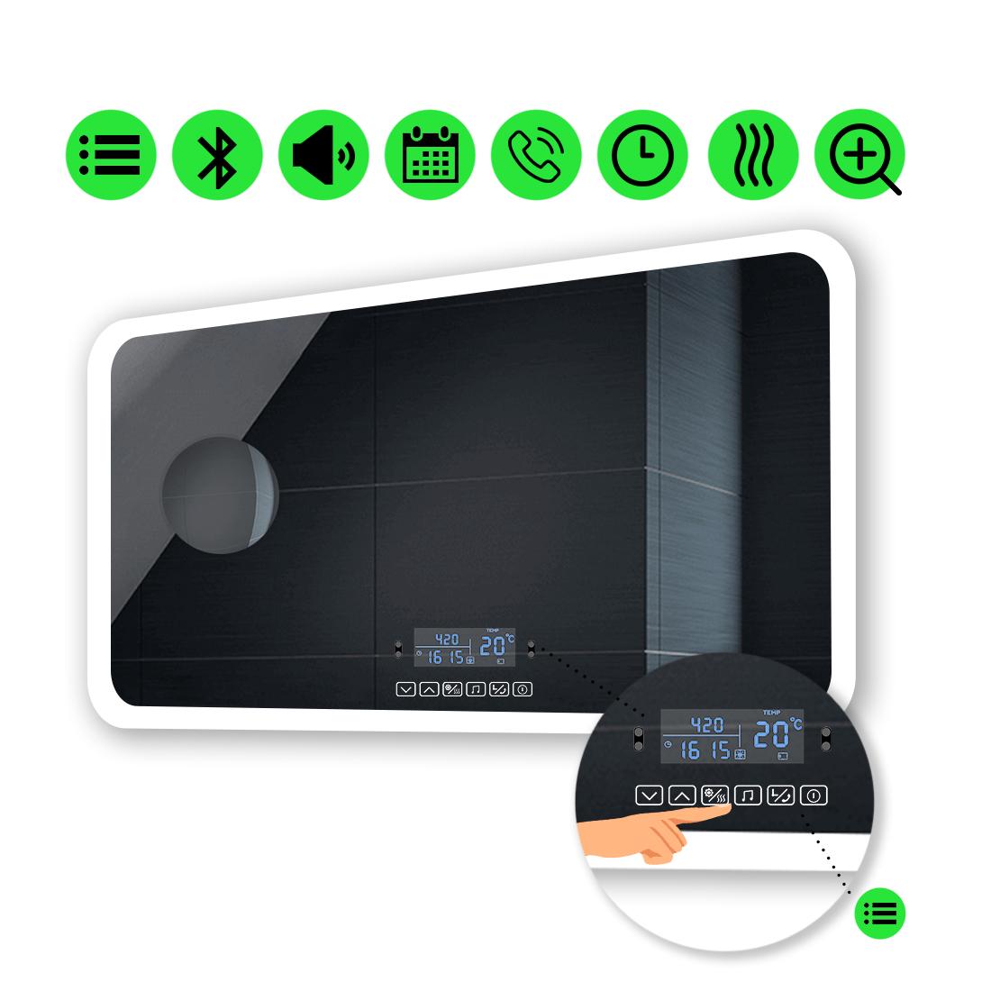 Зеркало с LED подсветкой Ahana с Smart-блоком/линзой без подсветки и подогревом 80x120 см (ahana174)