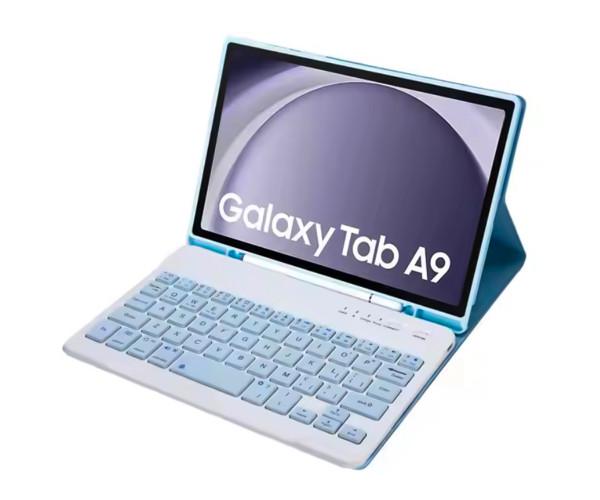 Чехол с Bluetooth-клавиатурой Glass Magnet Flip Cover 360 для Samsung Galaxy Tab A9 Голубой