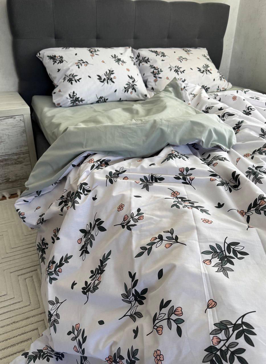 Комплект постельного белья евро Сабонг хлопковый 200х220/70х70 см Зеленый (27272194)