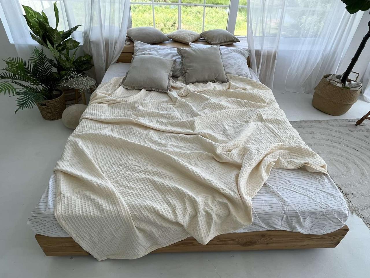 Покрывало ZEINTEX Greece вафельное 230х260 см Молочный (18094058) - фото 3