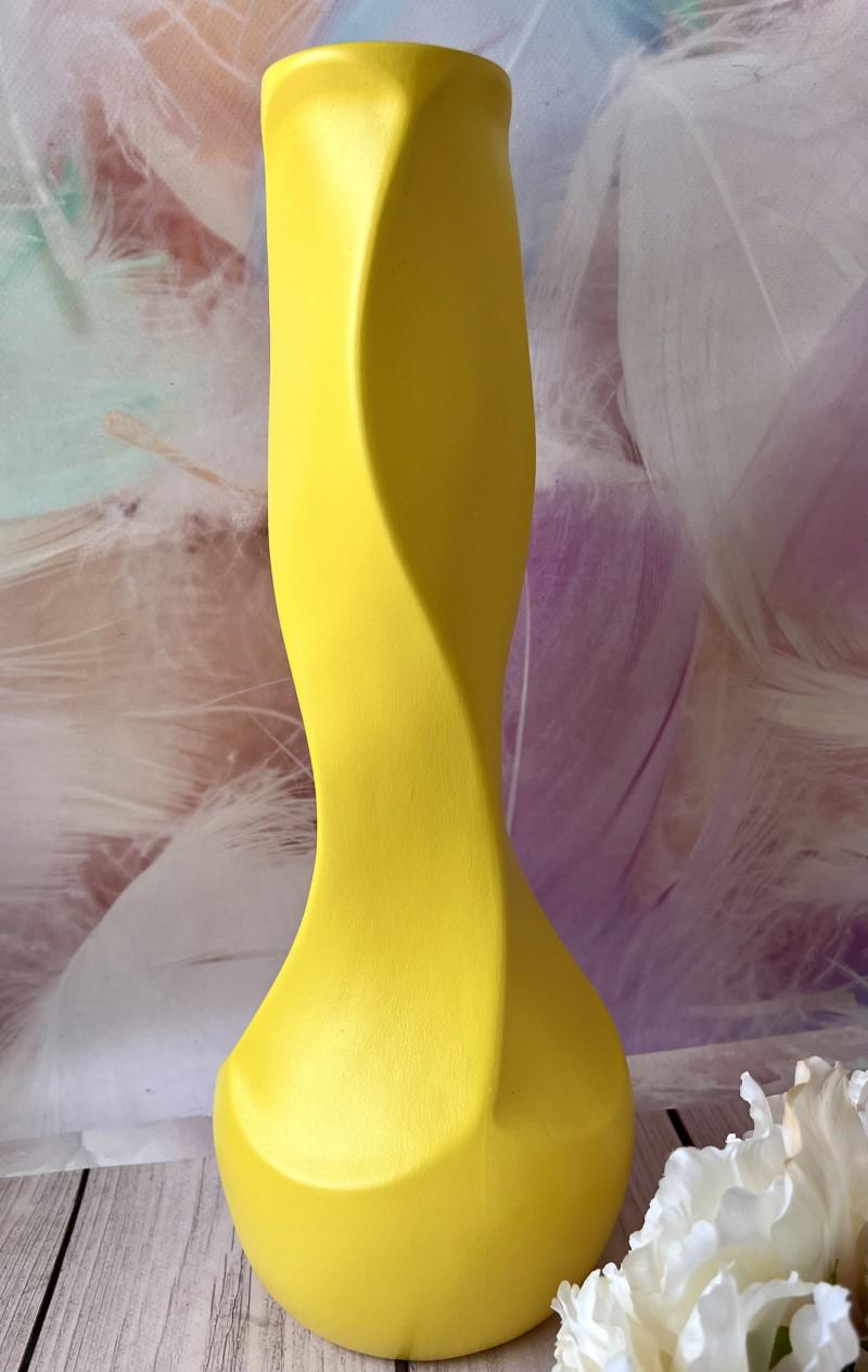 Ваза керамическая Самбука муар 41 см Желтый Ваза керамическая Самбука муар 41 см Желтый