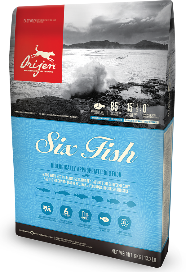 Корм беззерновой Orijen 6 Fish Dog для собак всех пород 11,4 кг (26371)