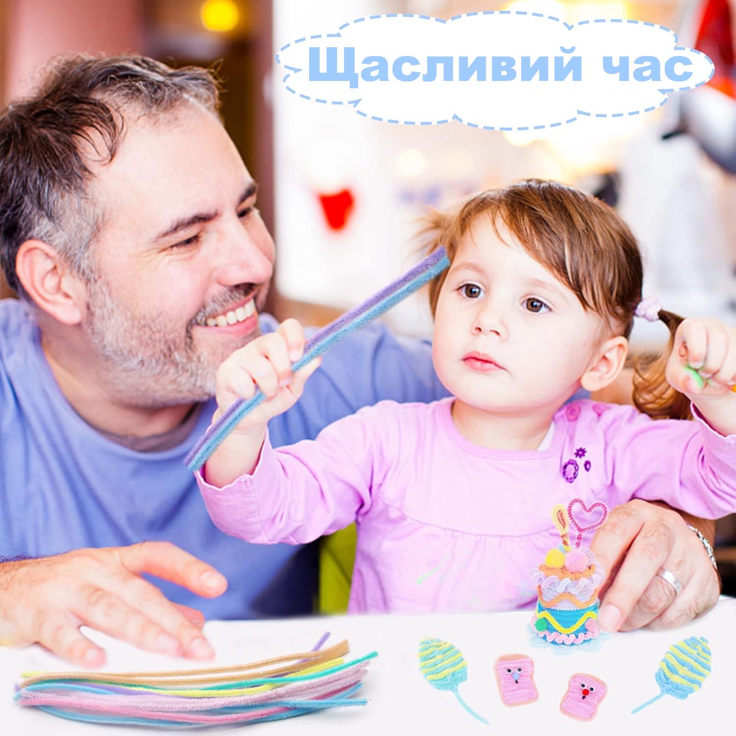 Набір синельного дроту LET’S RESIN 70 пухнастих кольорових паличок для творчості 7 кольорів 30 см - фото 7