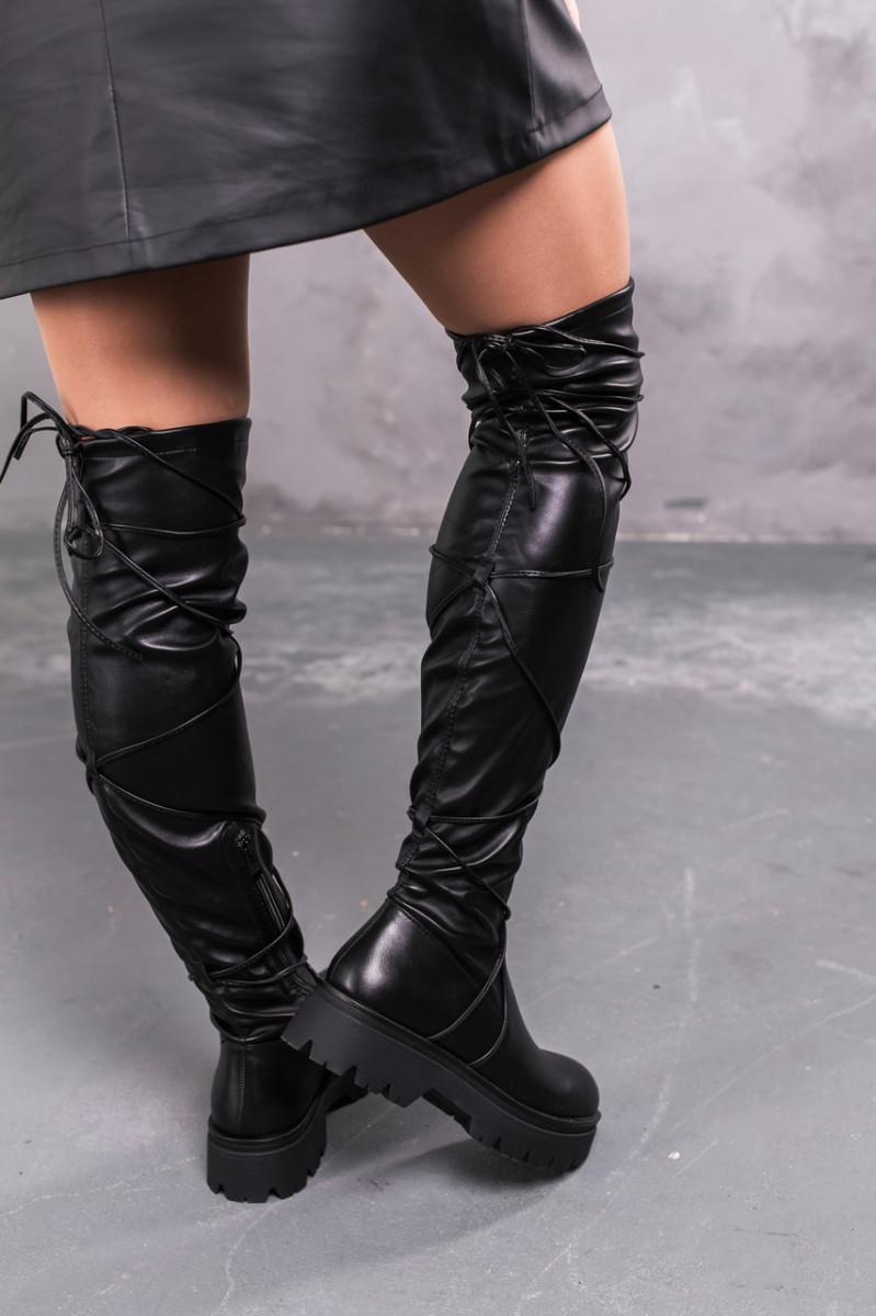 Ботфорти жіночі Fashion р. 40 25,5 см Чорний (3361) - фото 5 Ботфорти жіночі Fashion р. 40 25,5 см Чорний (3361) - фото 5