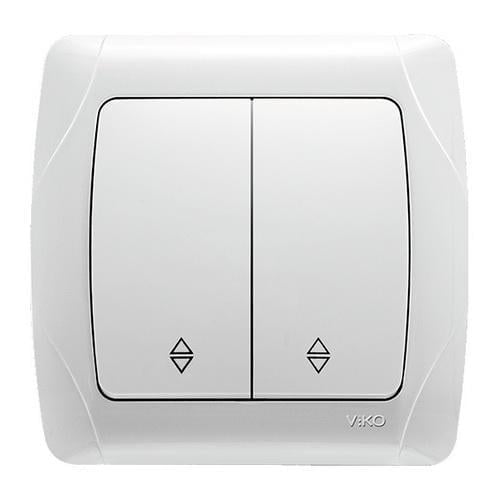 Выключатель проходной двухклавишный Viko Carmen Белый (00000003451)