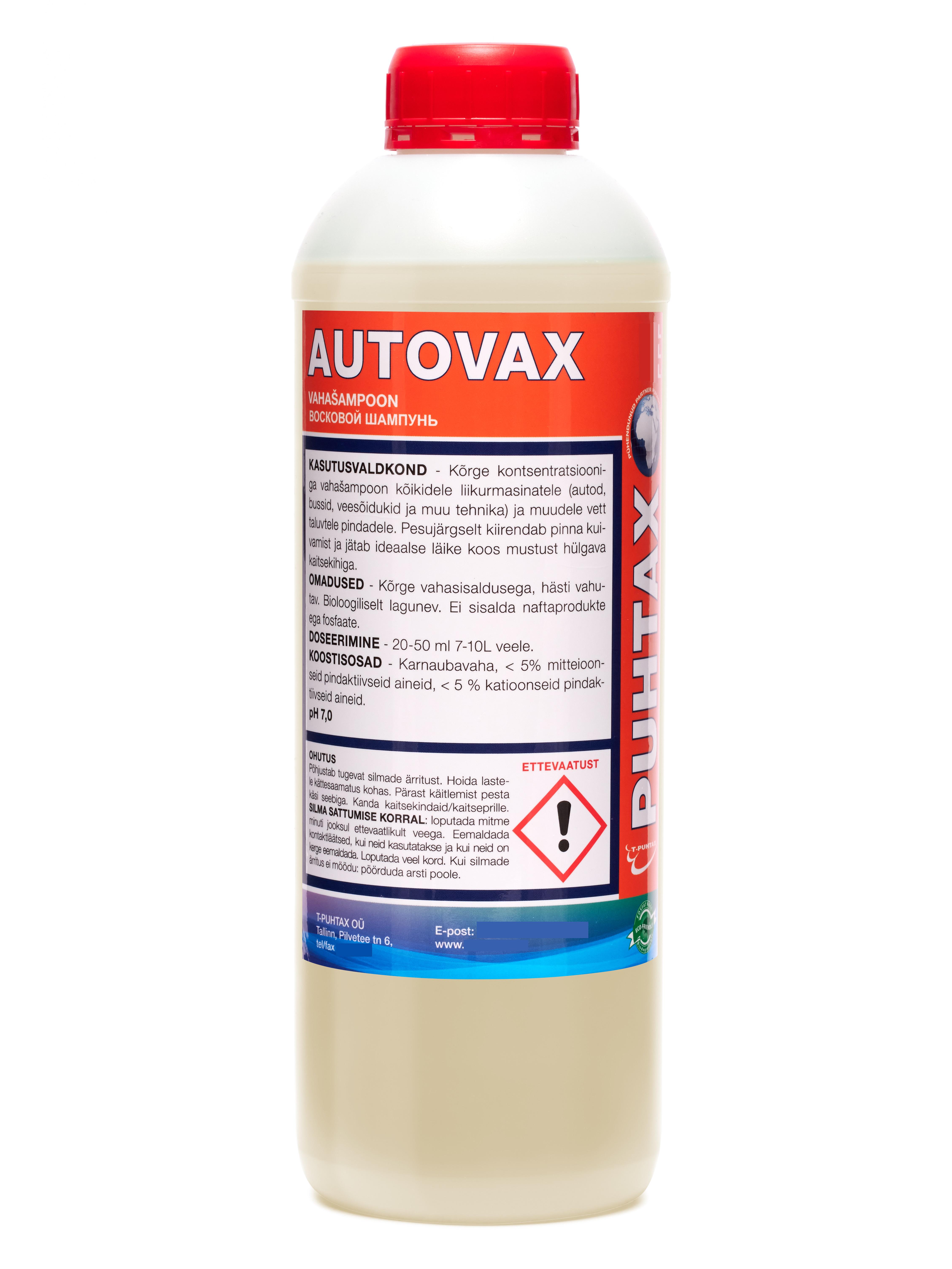 Автошампунь восковий PUHTAX Autovax 1 л (12636813)