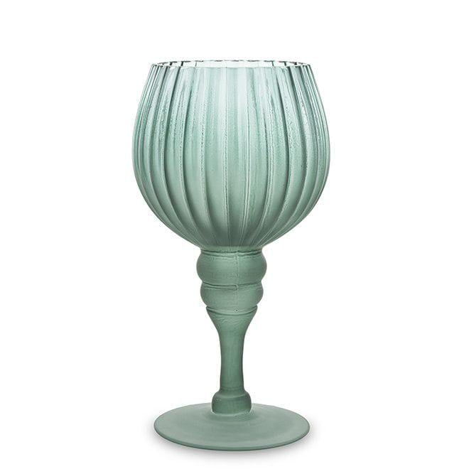 Підсвічник скляний Flora 20 см Зелений (34513)