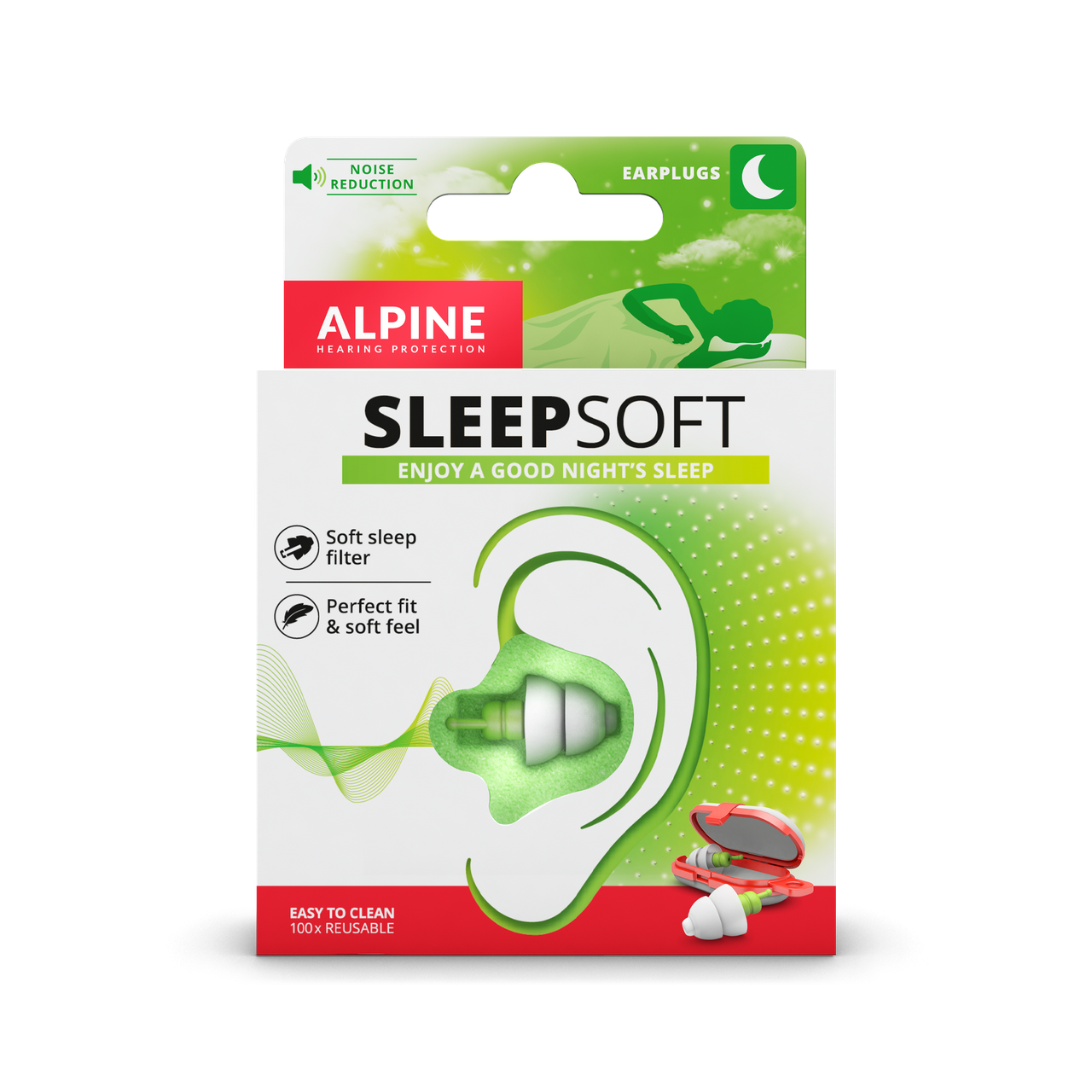 Беруши многоразовые для сна Alpine Sleep Soft с футляром 25 дБ (1315683439)