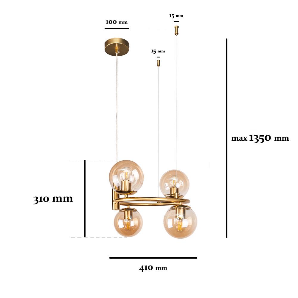 Люстра 7521011-4 BRZ+BR Бронзовый/Коричневый (LVS5135) - фото 3