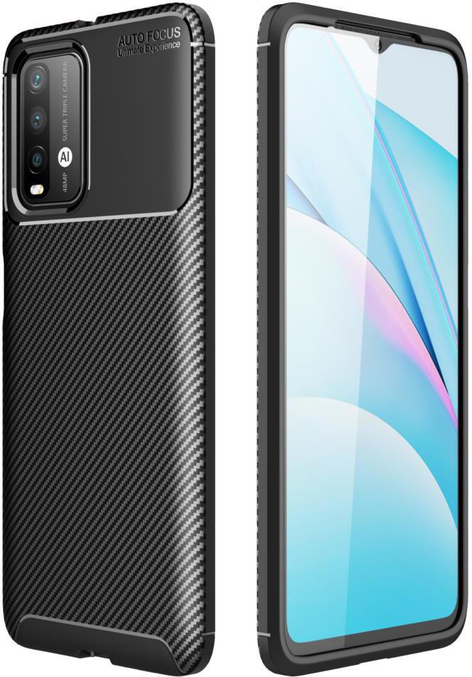 Чехол накладка Auto Focus Carbon для Xiaomi Redmi 9T Black (20079-2B)