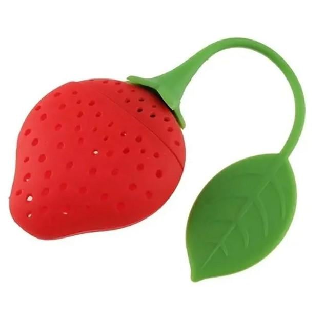 Ситечко для чая силиконовое Клубничка 18,5х5х2 см (AN013063)