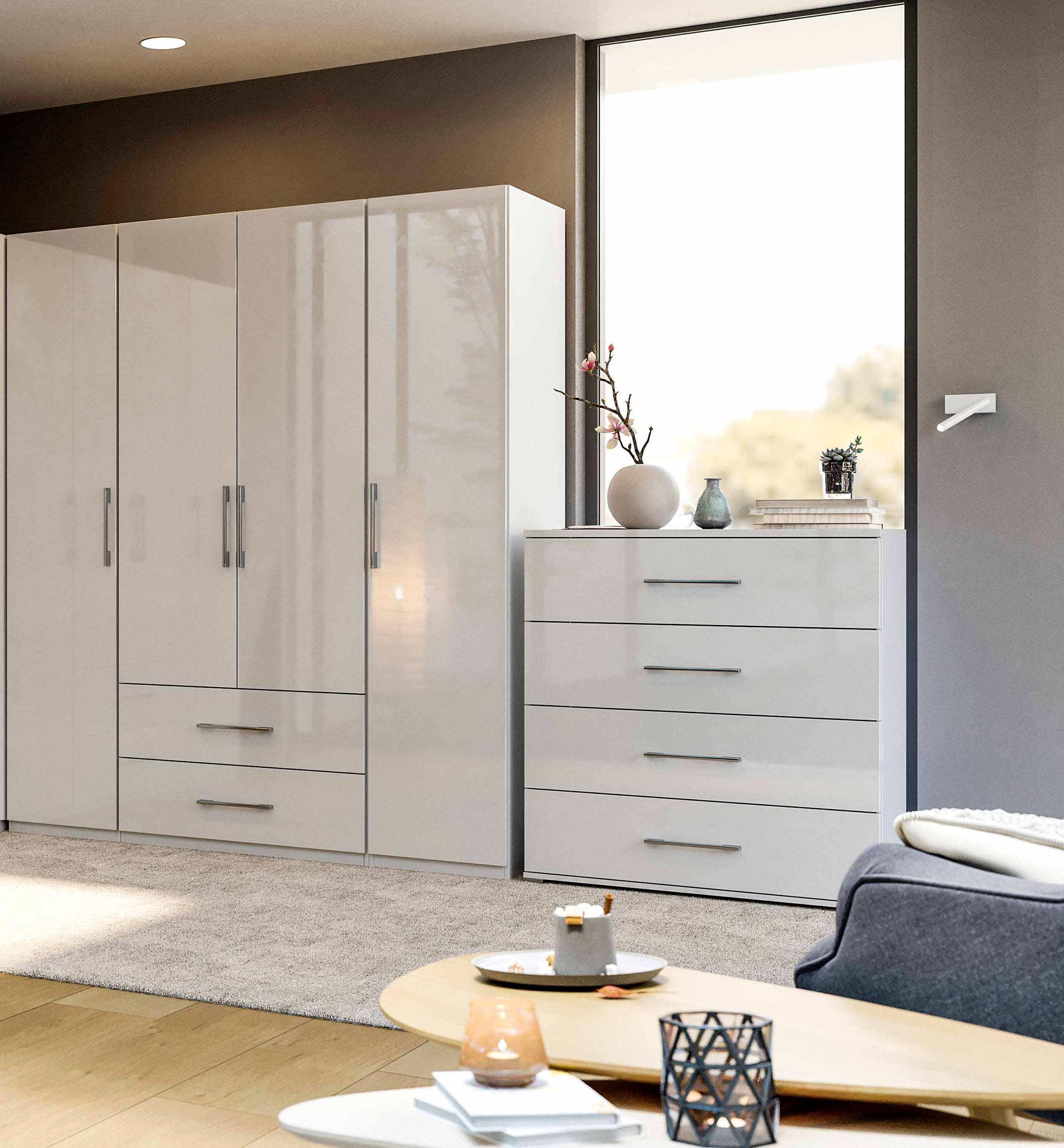 Комод MiroMark 4Ш Фемелі з дзеркалом Білий глянець (FM-64-WB) - фото 3 Комод MiroMark 4Ш Фемелі з дзеркалом Білий глянець (FM-64-WB) - фото 3