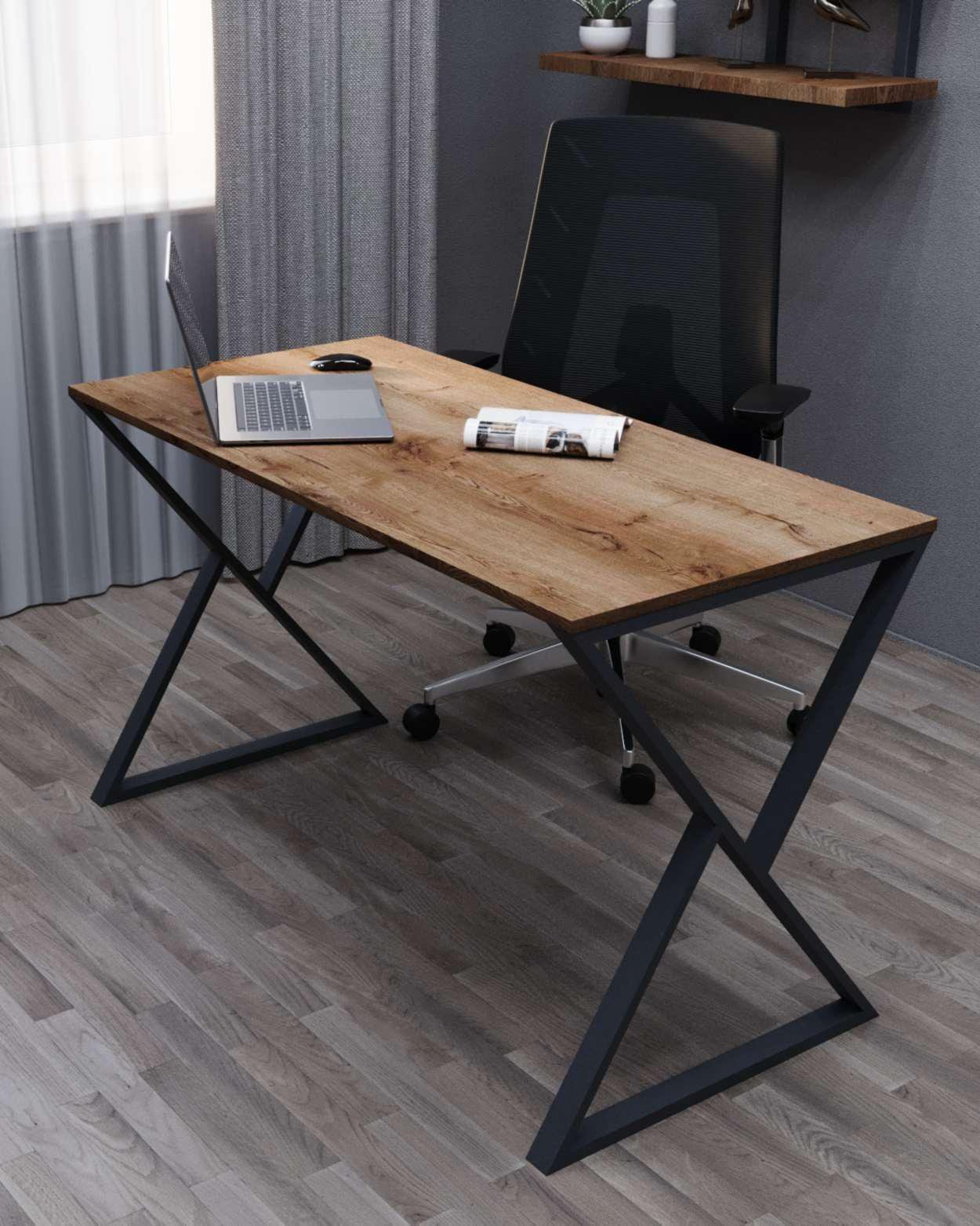 Стіл письмовий Loft Серія 10 металевий профіль 80х40 мм 1400х700х16 мм Аліканте темний (22639364)