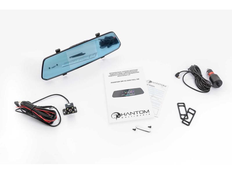 Дзеркало з відеореєстратором Phantom RM-52 DVR Full HD - фото 4 Дзеркало з відеореєстратором Phantom RM-52 DVR Full HD - фото 4