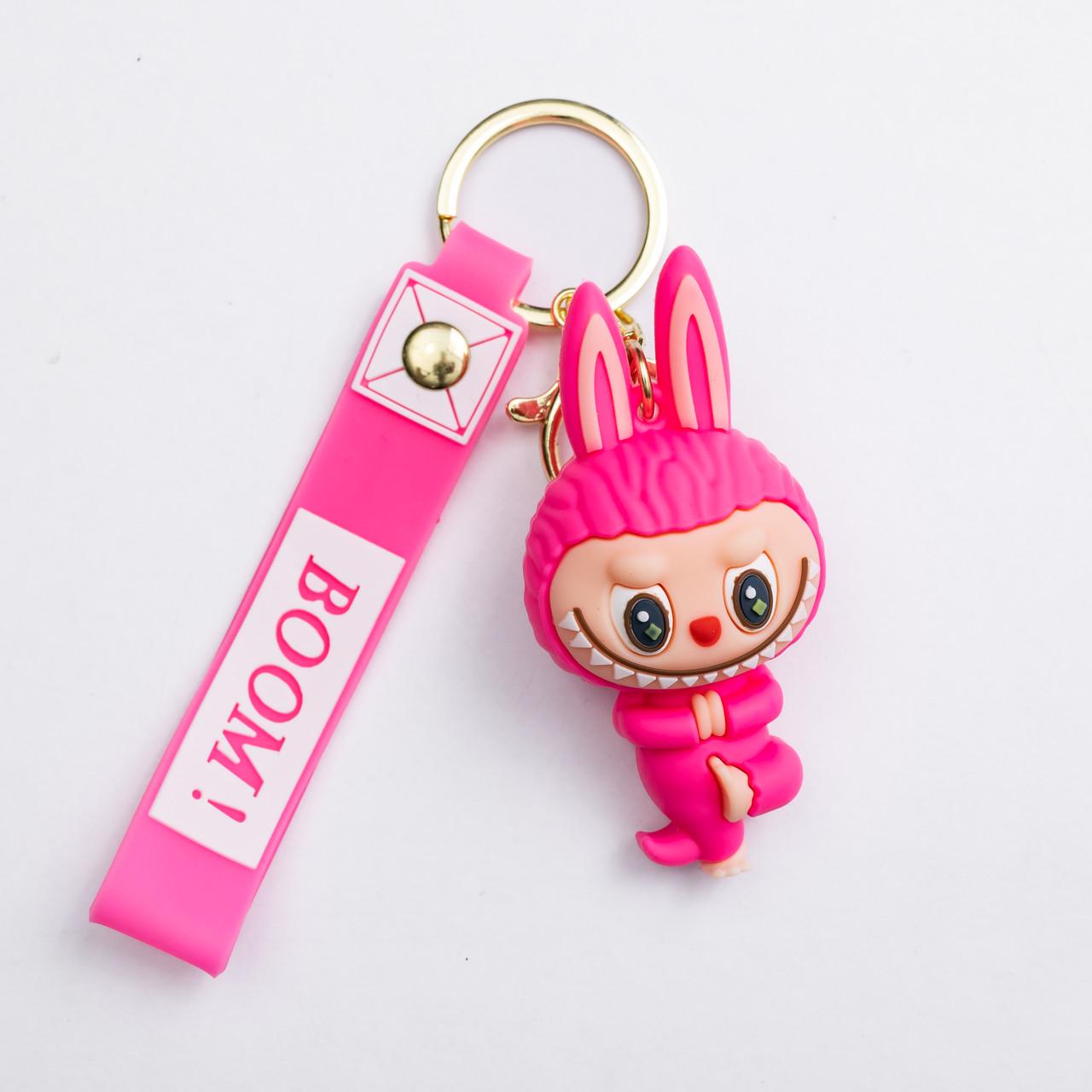 Брелок для ключей Лабубу Fuchsia Yoga 4х8 см Малиновый (HP-55-16PP)