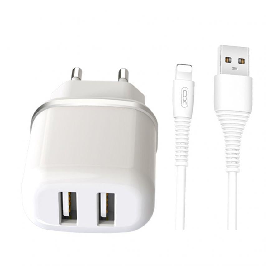 Зарядний пристрій Xo L69 2xUSB 2,4А micro-USB White