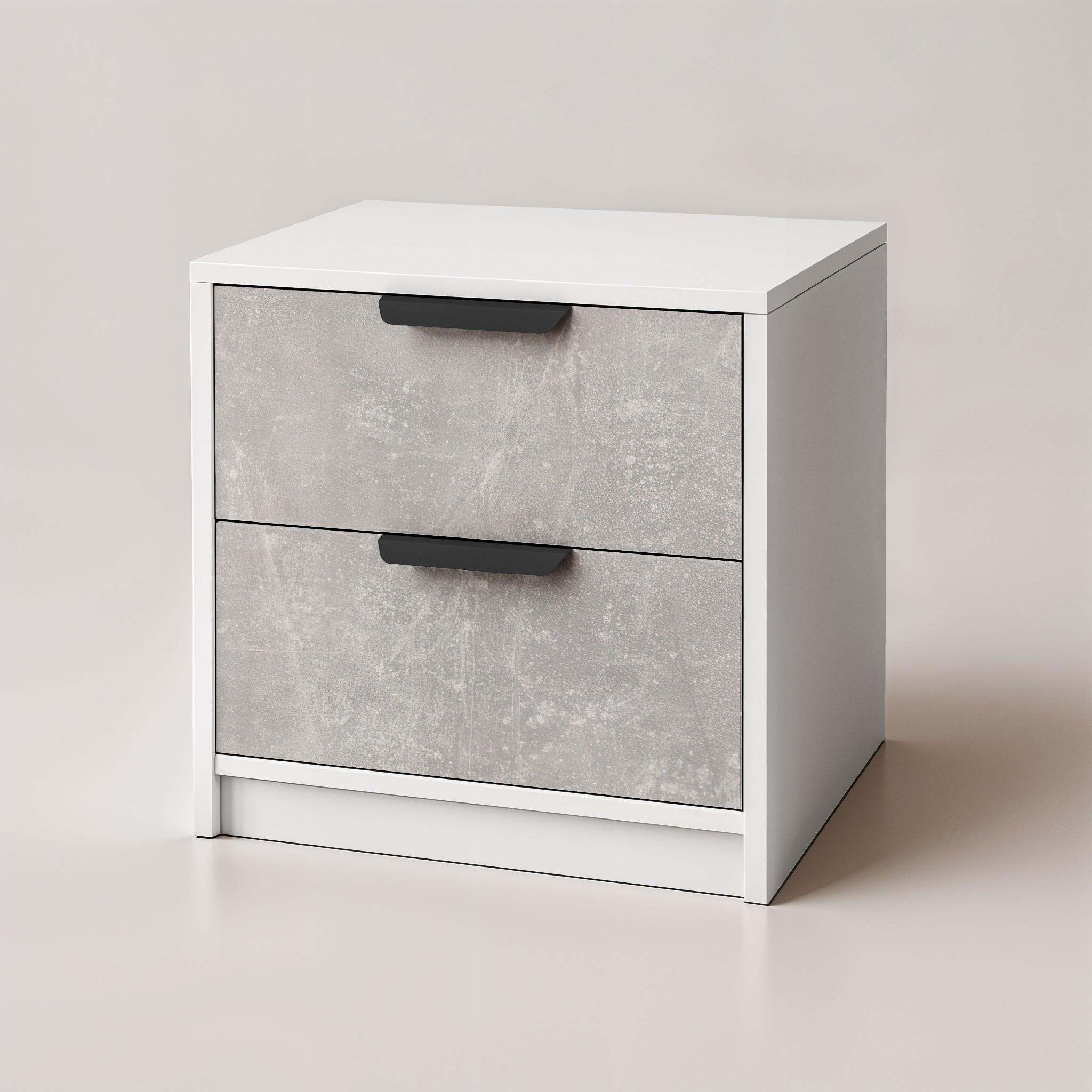 Тумба прикроватная FT-3 450х354х489 мм Белый/Бетон - фото 2