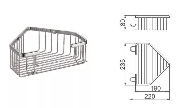 Полка угловая Frap F351 240х80 мм Хром - фото 2 Полка угловая Frap F351 240х80 мм Хром - фото 2