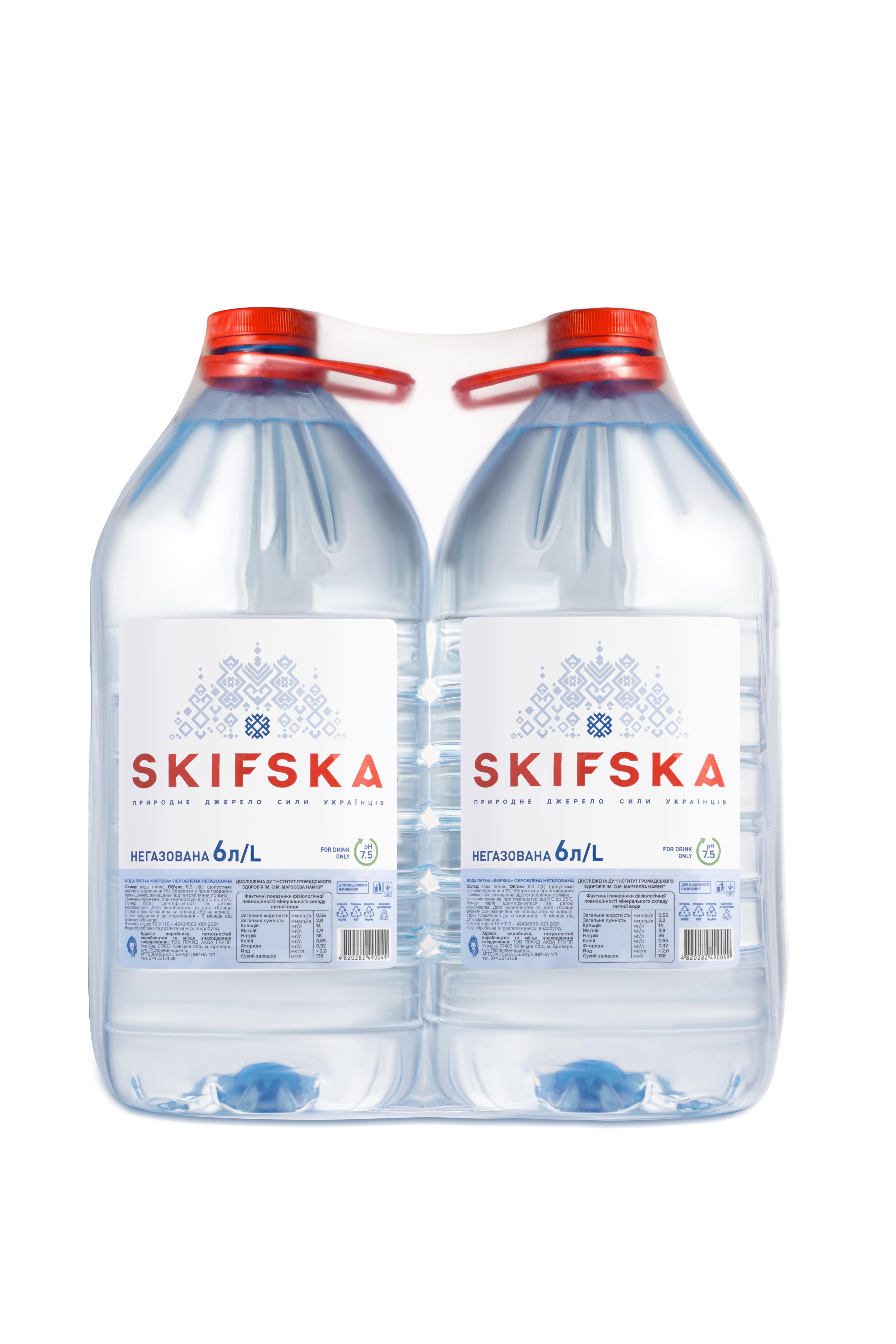 Вода SKIFSKA питьевая негазированная 6 л x 2 шт. (ХЗ-00000669)