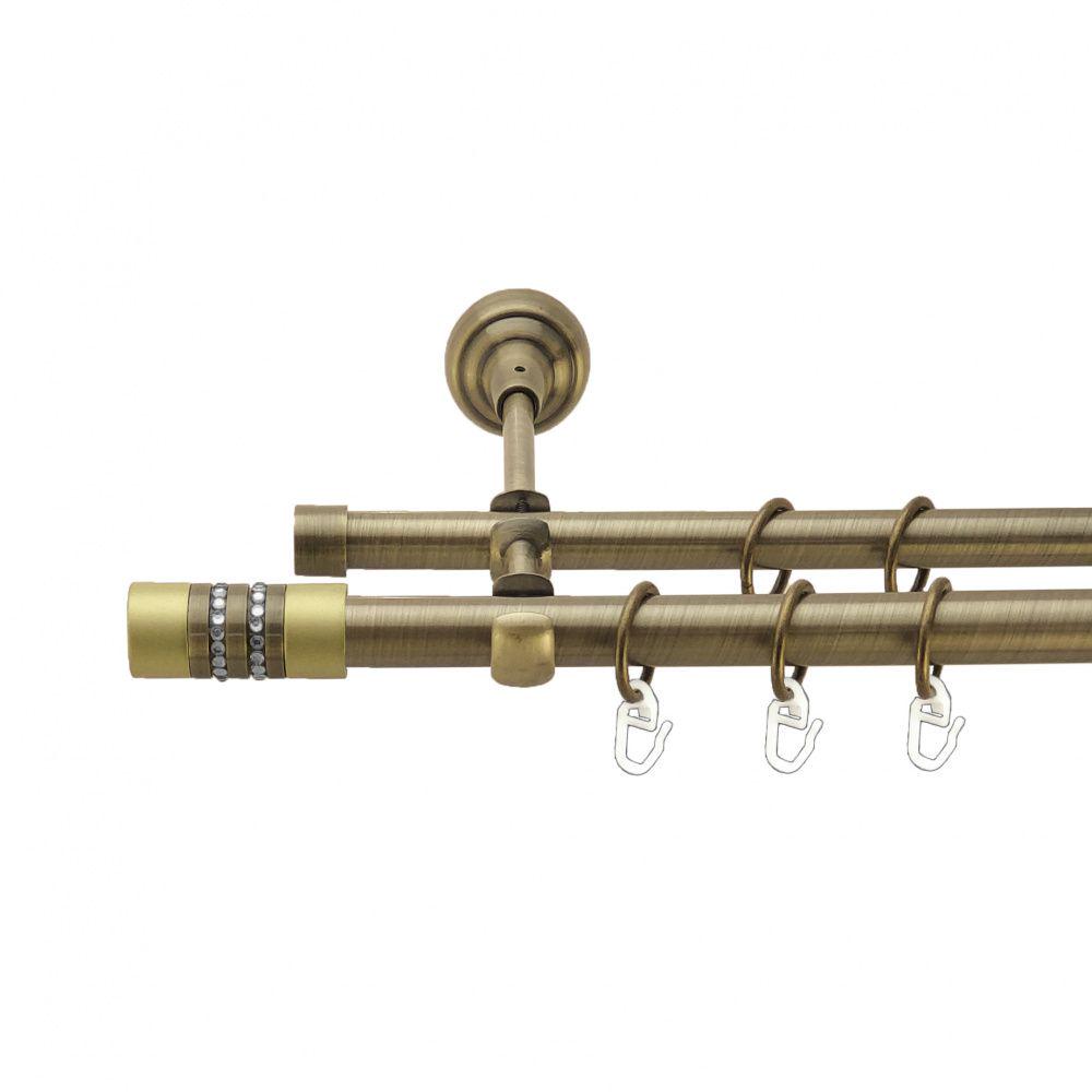 Карниз Orvit Енігма металевий дворядний відкритий гладка труба кільце металеве 19/16 мм 300 см Антик (4003812)