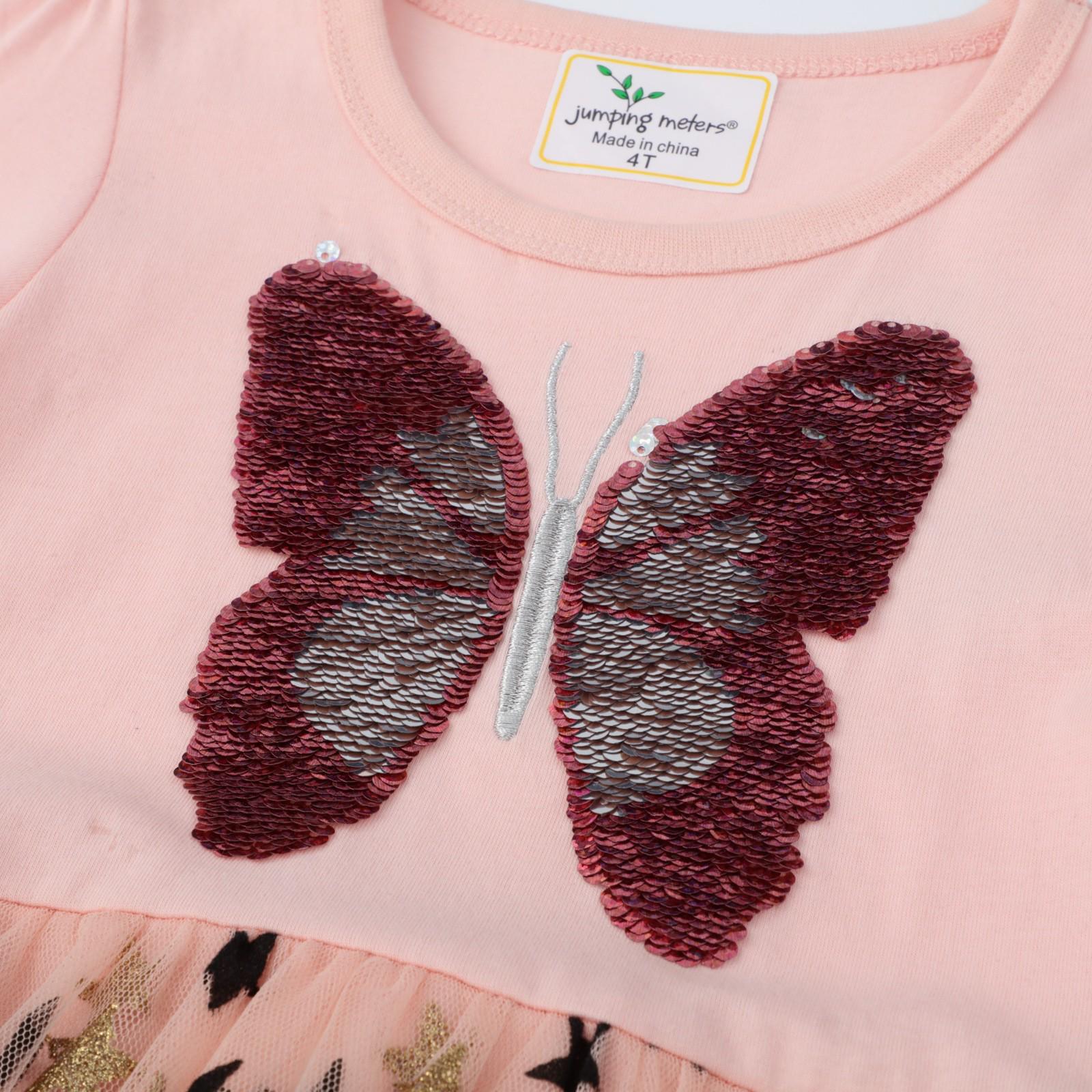 Платье детское с бабочкой 98 см Пудровый (23992019) - фото 3 Платье детское с бабочкой 98 см Пудровый (23992019) - фото 3