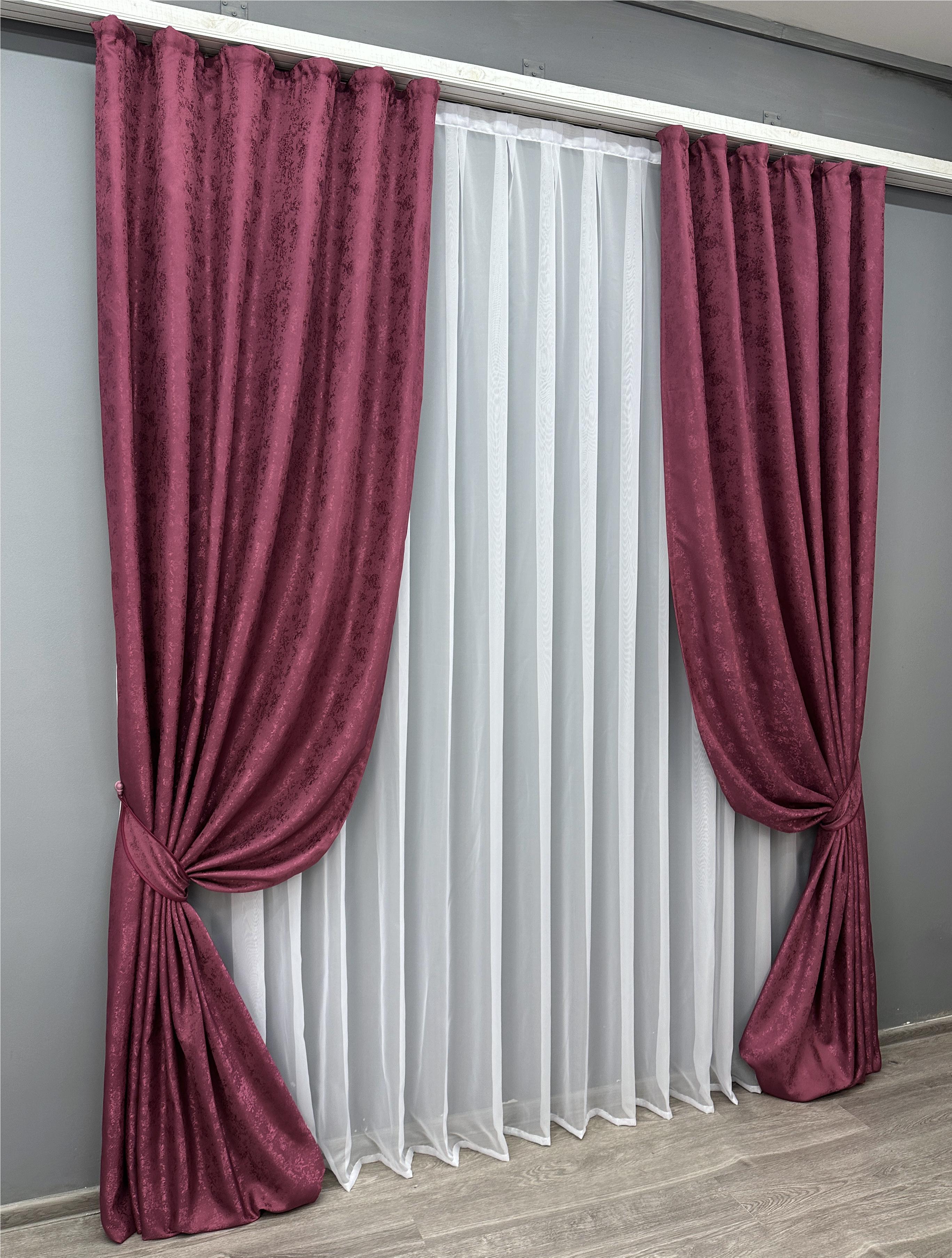 Комплект штор VR-Textil Мармур Al1 № 661ш жакард 150х270 см 2 шт. Марсала (30-430) - фото 3 Комплект штор VR-Textil Мармур Al1 № 661ш жакард 150х270 см 2 шт. Марсала (30-430) - фото 3