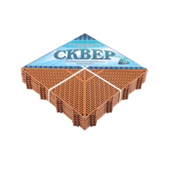 Плитка модульная для пола Сквер ПВХ 378х378х11 мм Теракот (12493684)