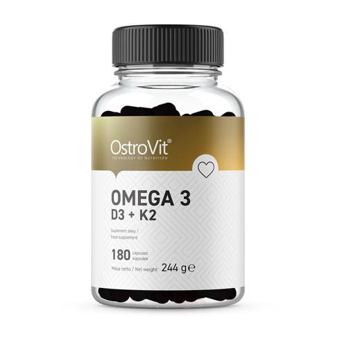 Рыбий жир OstroVit Omega 3 D3 + K2 180 капс. (18905-01) - фото 1