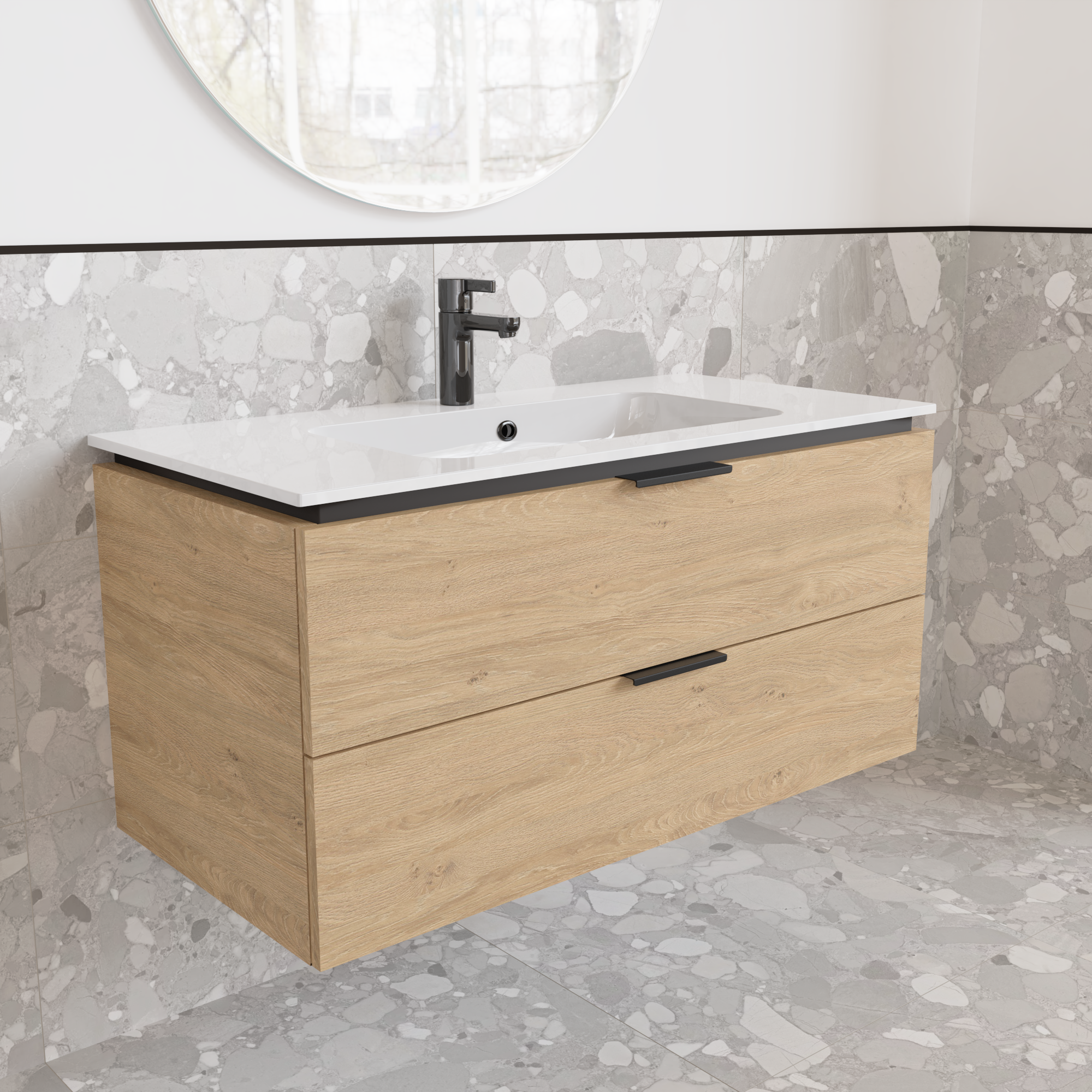 Тумба подвесная с раковиной MVK Vostok Icon 100 В2 1000х450х530 мм Дуб каменный (p2100db) - фото 2 Тумба подвесная с раковиной MVK Vostok Icon 100 В2 1000х450х530 мм Дуб каменный (p2100db) - фото 2