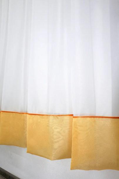 Гардина на кухню шифон 270х170 см Янтарный/Белый (047к) - фото 4 Гардина на кухню шифон 270х170 см Янтарный/Белый (047к) - фото 4