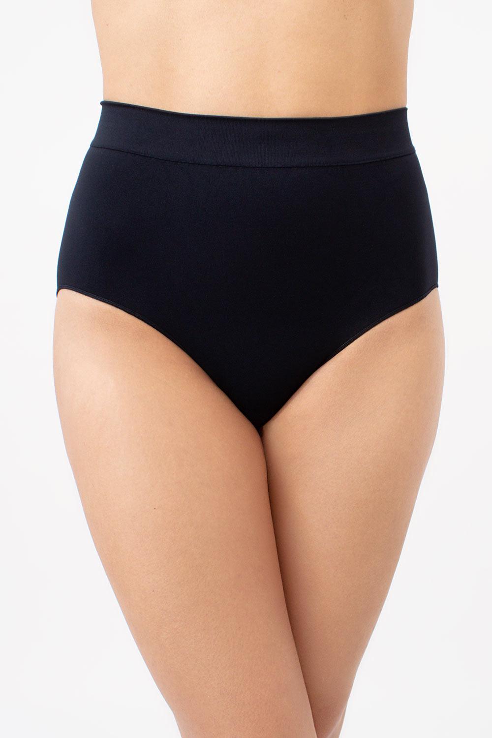 Трусики жіночі Giulia MIDI BRIEFS COLOR бріфи високі безшовні L/XL Black (4823116910317)