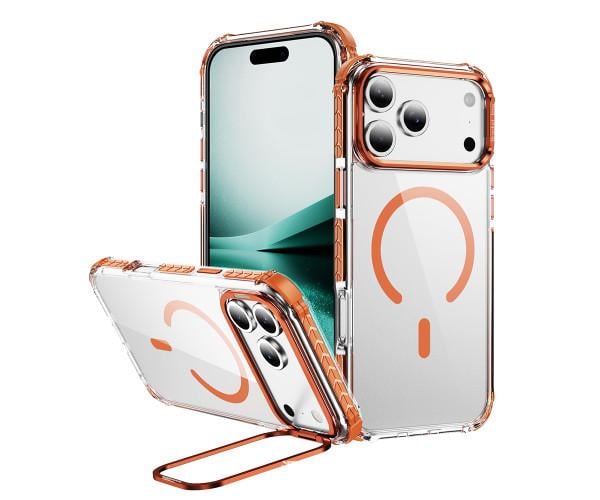 Чохол Rainbow Braid with Camera Stand для iPhone 17 Pro з підтримкою бездротової зарядки Помаранчевий