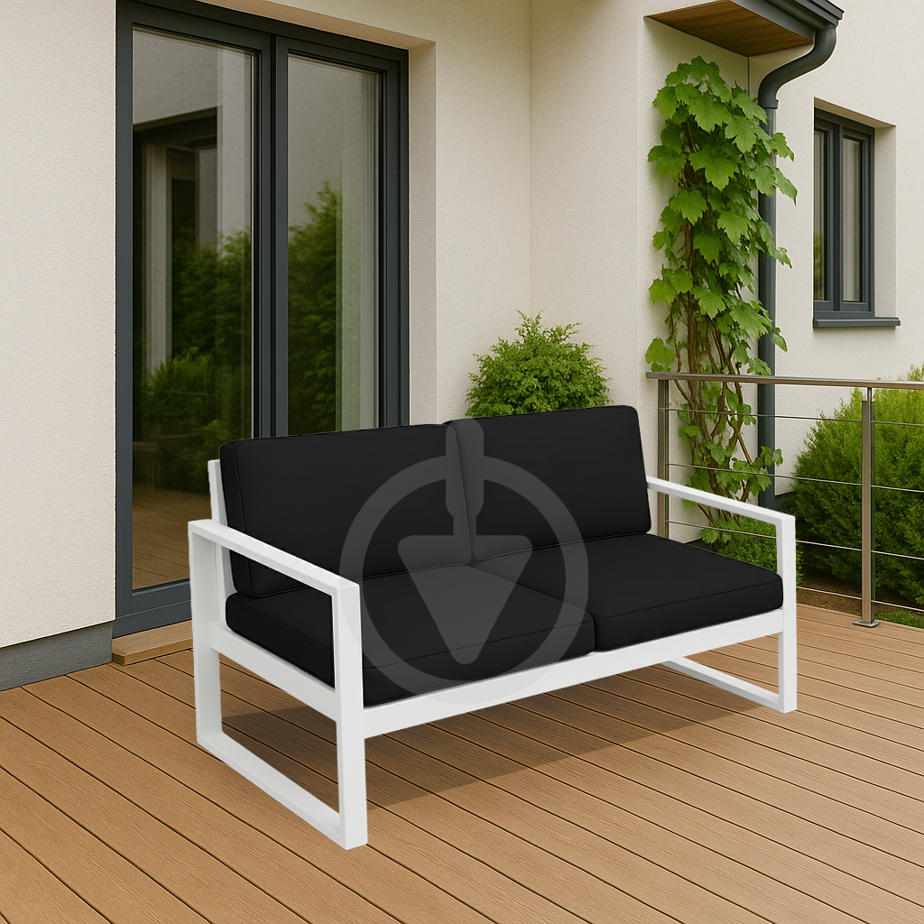 Диван металевий AVVS tech Бостон вуличний лофт з підлокітниками рогожка 160 см Чорний/Білий (30067120) - фото 4 Диван металевий AVVS tech Бостон вуличний лофт з підлокітниками рогожка 160 см Чорний/Білий (30067120) - фото 4