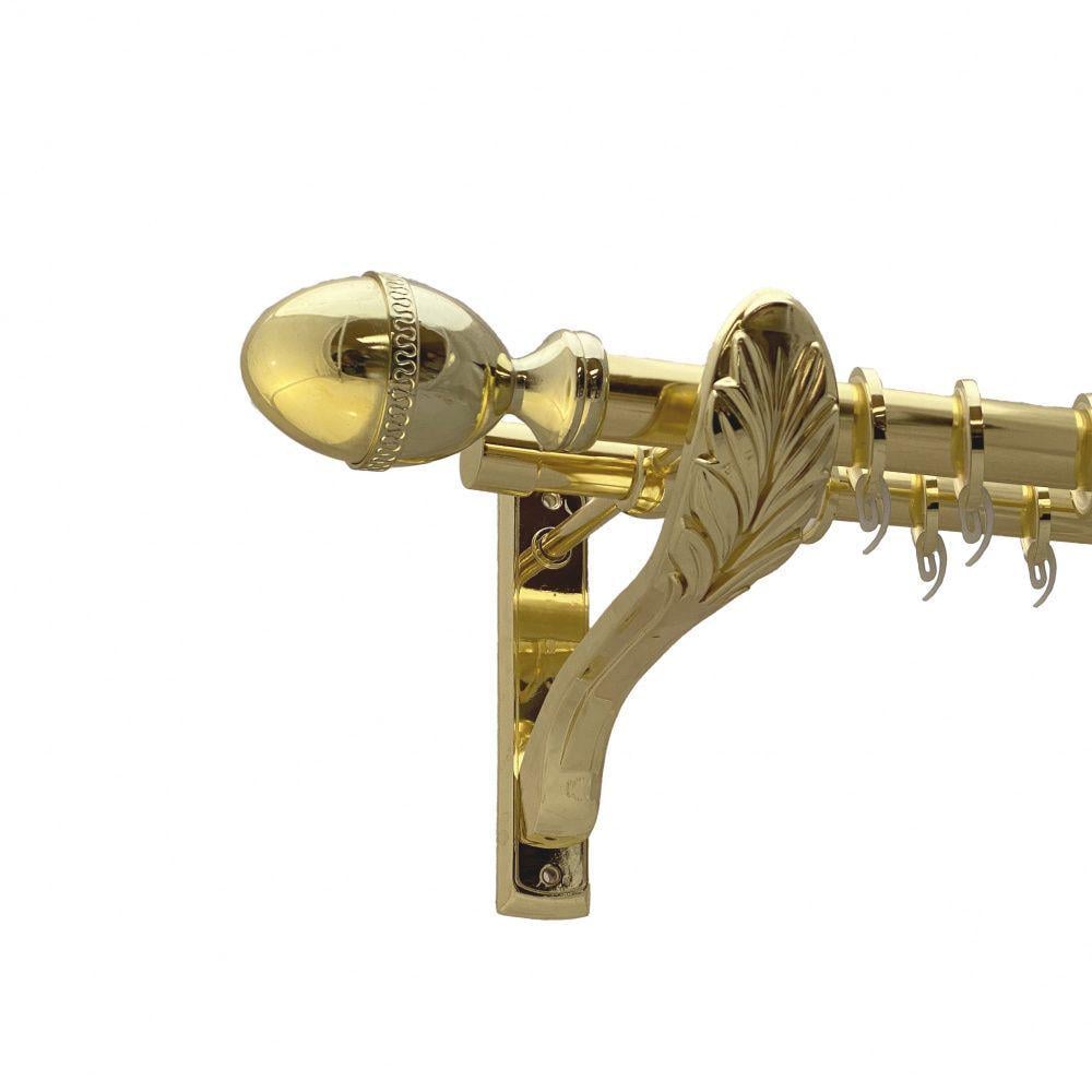 Карниз металевий Orvit Фарже дворядний ретро/гладка труба/кільце фасонне металеве Золото 25/19 мм 160 см (00-00009674)