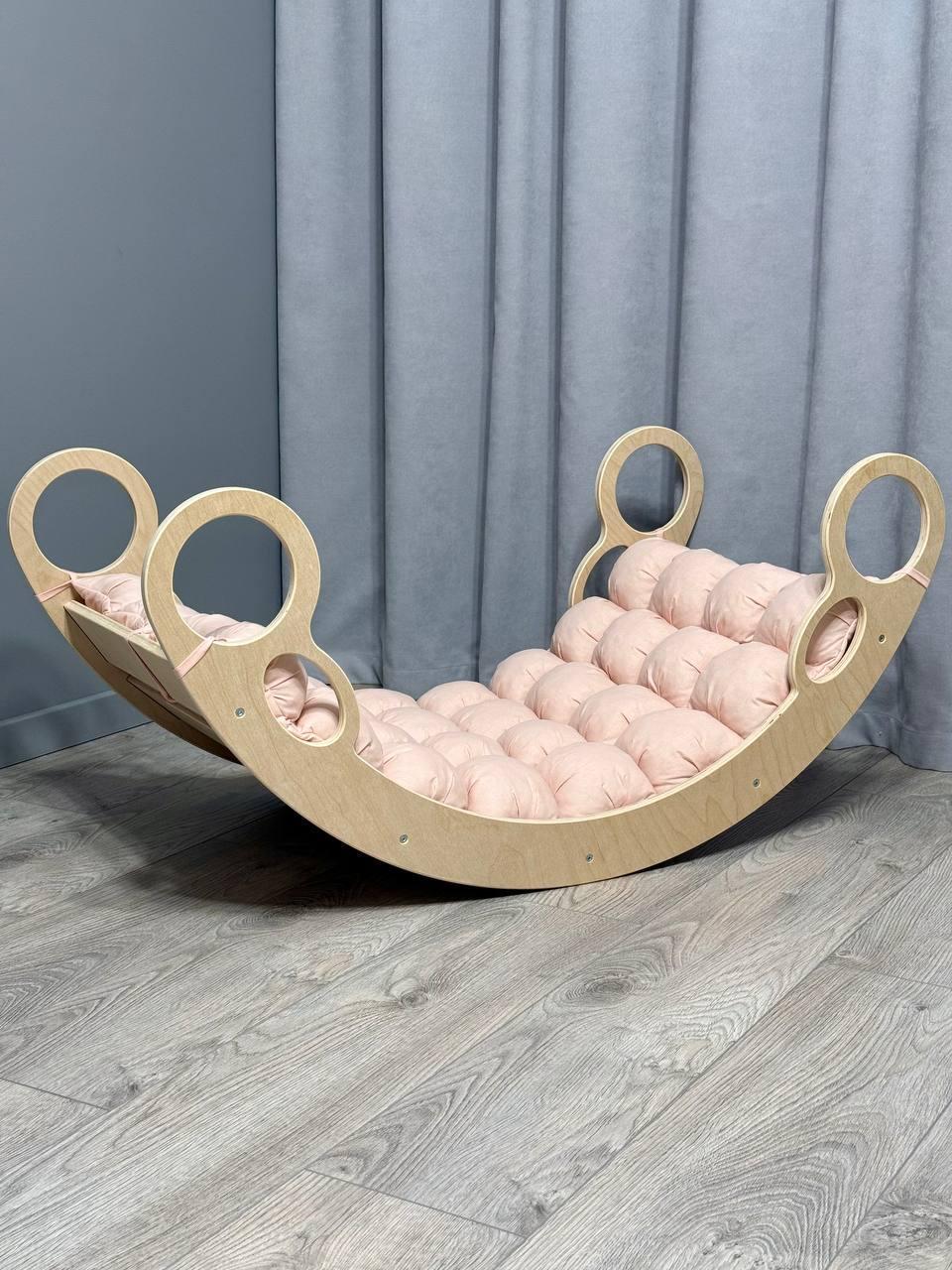 Детская кроватка качалка-балансир 13 с матрасиком бонбон (0013/Б)