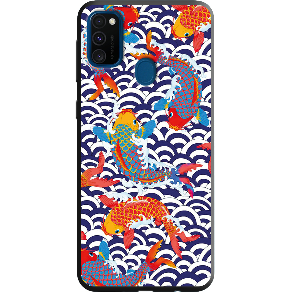 Чехол с рисунком Boxface Samsung M307 Galaxy M30s Koi Fish Черный силикон (38209-up2477-38658)