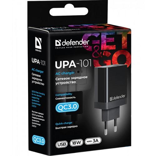 Зарядний пристрій мережевий UPA-101 83573 1xUSB 2.1А 18W QC Чорний (10779306) - фото 3 Зарядний пристрій мережевий UPA-101 83573 1xUSB 2.1А 18W QC Чорний (10779306) - фото 3