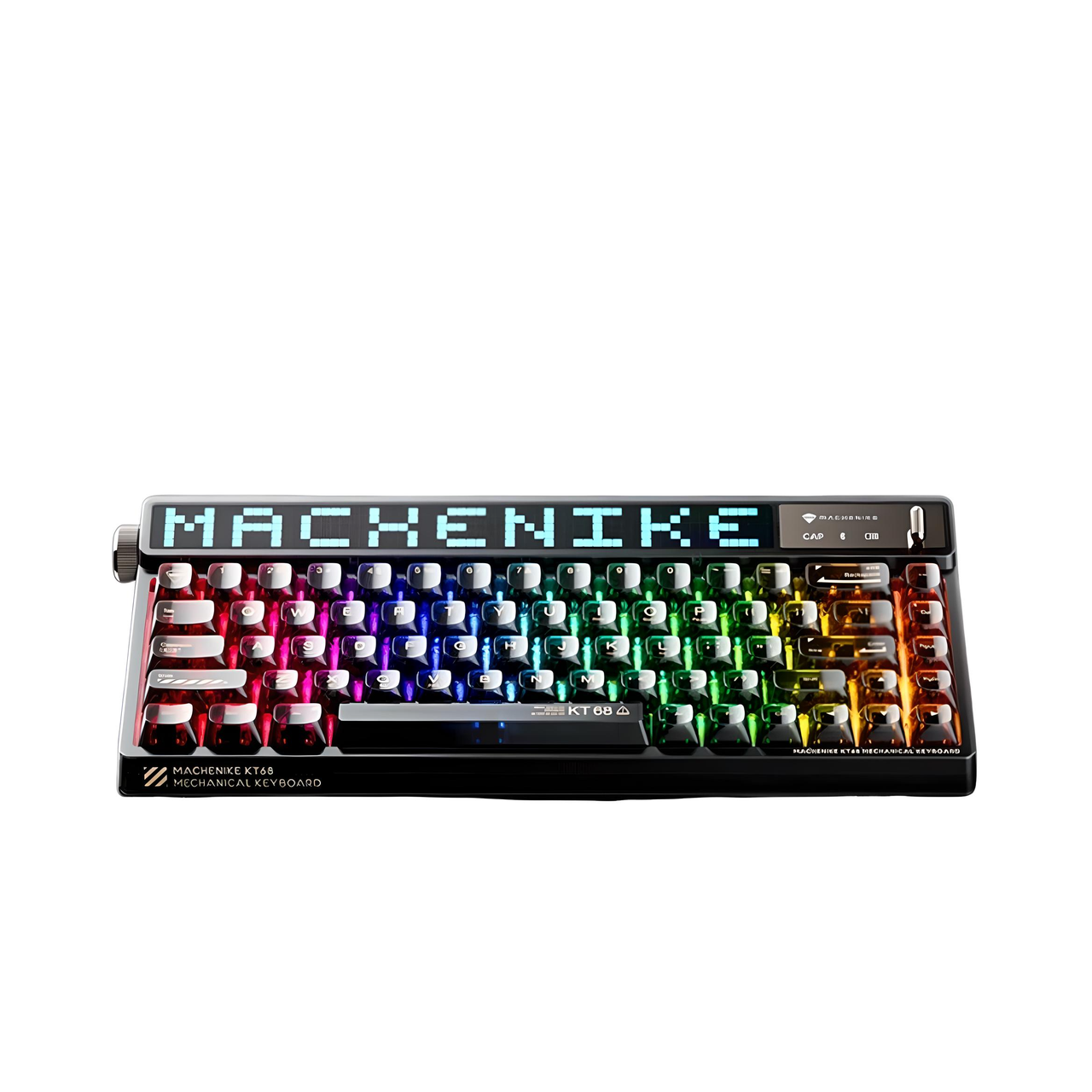 Клавиатура Machenike KT68 Smart Screen с комбинированным подключением RGB Black Kailh/Orange Switch (2489732550)