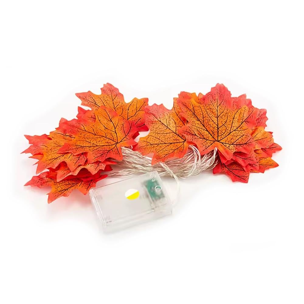 Гирлянда светодиодная Кленовые листья 2 м 10 LED-ламп на батарейках Оранжево-красный (3000003894) Гирлянда светодиодная Кленовые листья 2 м 10 LED-ламп на батарейках Оранжево-красный (3000003894)