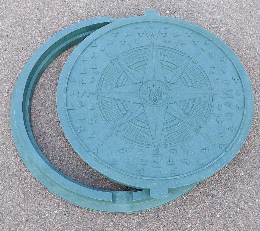 Люк канализационный Украина 1 т Зеленый (luk22) - фото 2 Люк канализационный Украина 1 т Зеленый (luk22) - фото 2