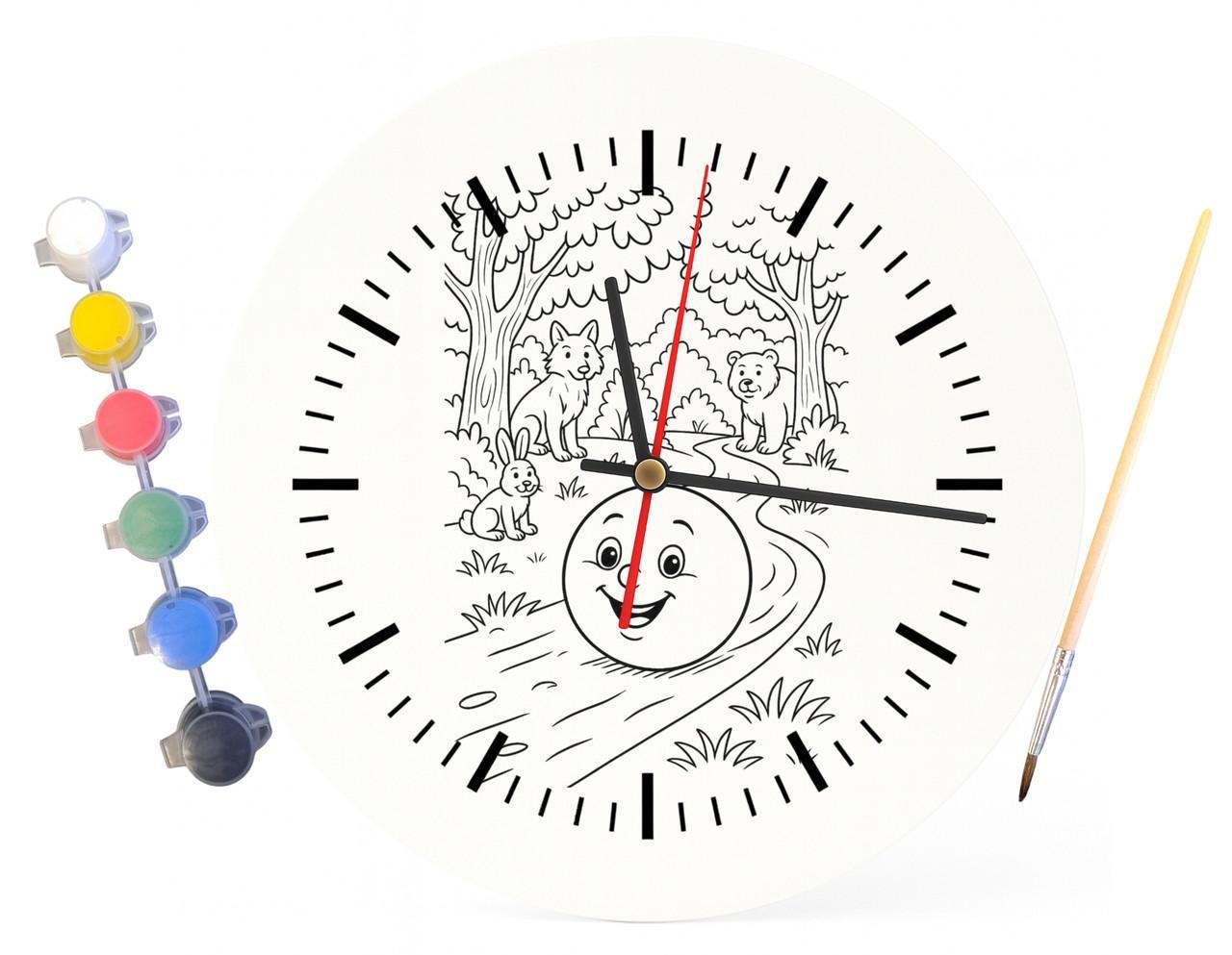 Детский набор для творчества часы-раскраски Колобок по мотивам народной сказки 30 см (Г0021) - фото 4 Детский набор для творчества часы-раскраски Колобок по мотивам народной сказки 30 см (Г0021) - фото 4