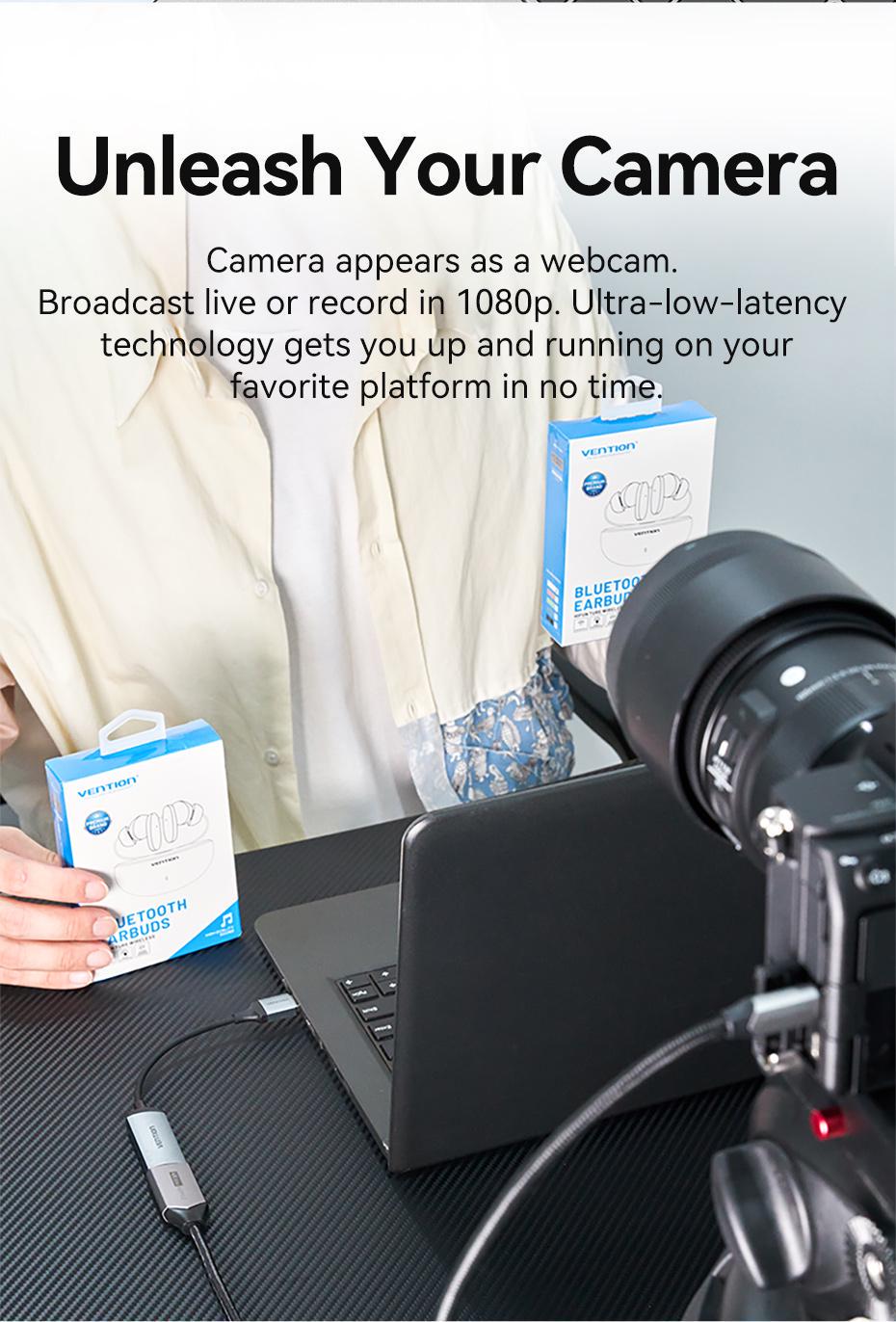 Карта видеозахвата Vention Type-C/USB-HDMI 1080p 60Гц режимы Черный (ACWHA) - фото 4 Карта видеозахвата Vention Type-C/USB-HDMI 1080p 60Гц режимы Черный (ACWHA) - фото 4