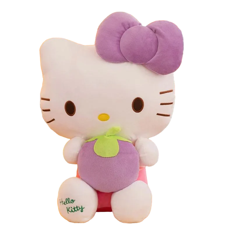 М'яка іграшка плюшева Masyasha Hello Kitty З ягідкою KK-30 30 см Біло-бузковий (14519867) - фото 1