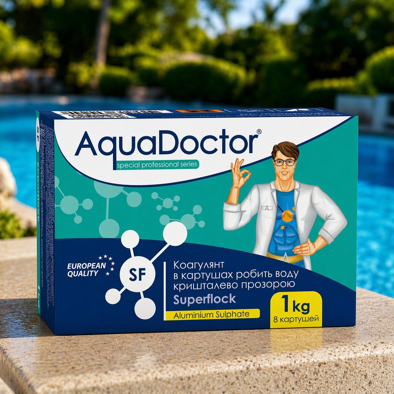 Коагулянт от мутной воды в бассейне AquaDoctor SF superflok 1 кг (2499)