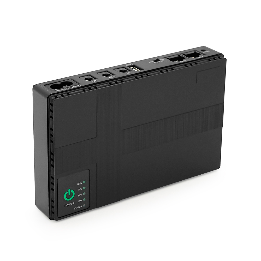 Источник бесперебойного питания UPS-18W DC1018P роутеры коммутаторы PON POE-430 5/9/12V 1A 12000 mAh 4х3000 mAh Black (YUT_V7763)